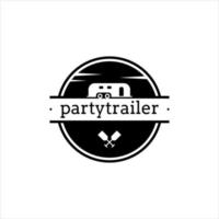 trailer rent badge for party and event vector