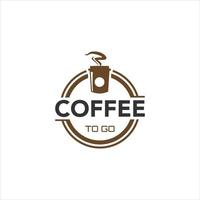 conducir a través del diseño del logotipo de la barra café para llevar