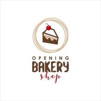 bakery shop simple cake piece vector