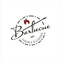 Barbecue Badge Typography Simple Sticker vector