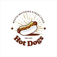 Hot Dog American Street Food Label vector