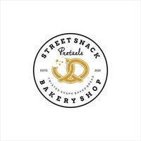 pretzels badge bakery and pastry vector