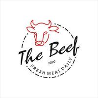 beef butchery badge template vector