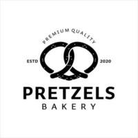 plantilla de vector de panadería de pretzels