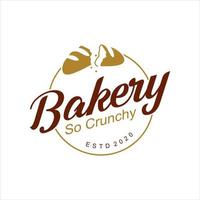 simple crunchy bakery badge template vector