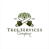 tree service logo design template idea vector