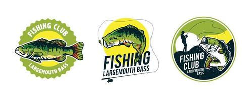 fishing logo set template design vector