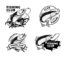 fishing logo template design vector