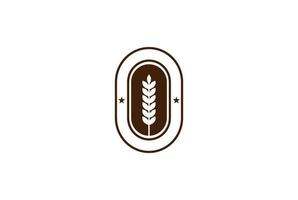 Old Rustic Wheat Grain Rice Badge Emblem Label Logo Design Design Vector