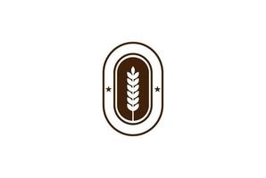 Old Rustic Wheat Grain Rice Badge Emblem Label Logo Design Design Vector