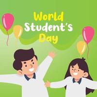 world students day with green background vector