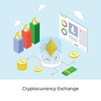 Cryptocurrency Exchange Concepts vector