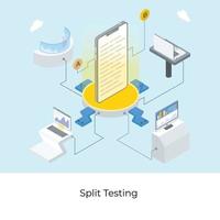 Split Testing Concepts vector