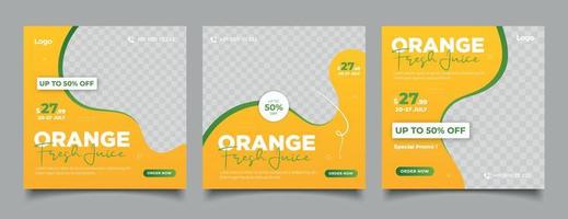 Orange juice drink menu template for restaurant promotion vector