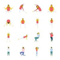 Trendy Stretching Exercise vector