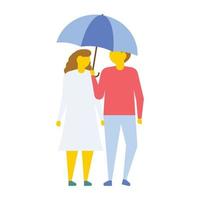 Couple Under Umbrella vector