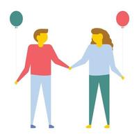 Couple With Balloons vector