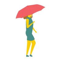 Girl Under Umbrella vector