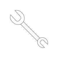 Wrench line icon. llustration for repair theme, doodle style vector