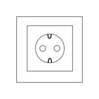 Power socket line icon. llustration for repair theme, doodle style vector