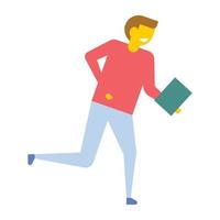 Male Student Running vector