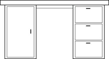 Table linear icon. Contour symbol. Vector isolated outline