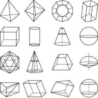 imagen matematica conjunto de formas geométricas icono 3d. ilustración vectorial contorno vector