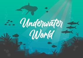 Underwater Ocean World Nature Flat Illustration