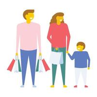 Family Shopping Concepts vector