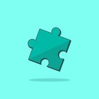 Floating puzzle cartoon style icon illustration vector