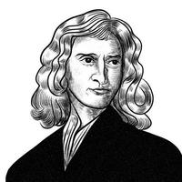 Surakarta Indonesia - December 15 2021 - Isaac Newton illustration on white background vector