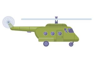 avión militar verde vuela en el cielo. ilustración vectorial plana.