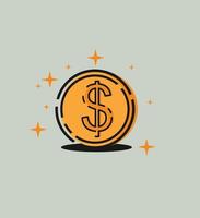 dollar currency icon. with golden texture vector