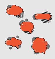 Quotation Mark Speech Bubble orange color with doodle style vector