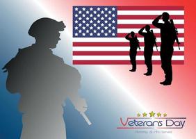 Veterans day vector background silhouette