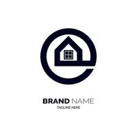 E letter home logo template design for brand or company and other vector