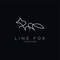 fox logo icon line style template design for brand or company and other vector