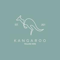 Kangaroo logo icon line style template design for brand or company and other vector