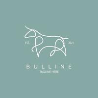 Bull logo icon line style template design for brand or company and other vector