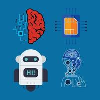 artificial intelligence icon design vector