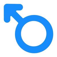 Gender, male symbol icon in flat design vector