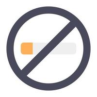 Stop smoking in flat vector, cigarette under forbidden sign vector