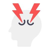 An icon design of mental energy in flat style, brain power vector