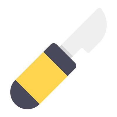 A surgical knife, cutter icon in flat vector design
