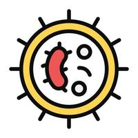 A biological cell icon in flat design, bacteria vector