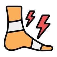 An icon design of foot injury, editable vector