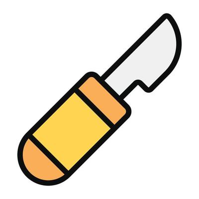 A surgical knife, cutter icon in flat vector design
