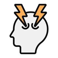 An icon design of mental energy in flat style, brain power vector