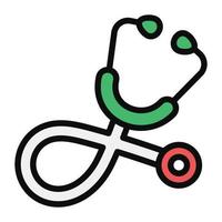 Medical instrument stethoscope icon in flat design vector