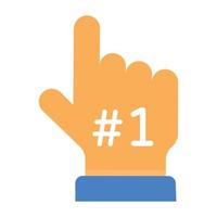 First position icon in flat style, hand gesture vector